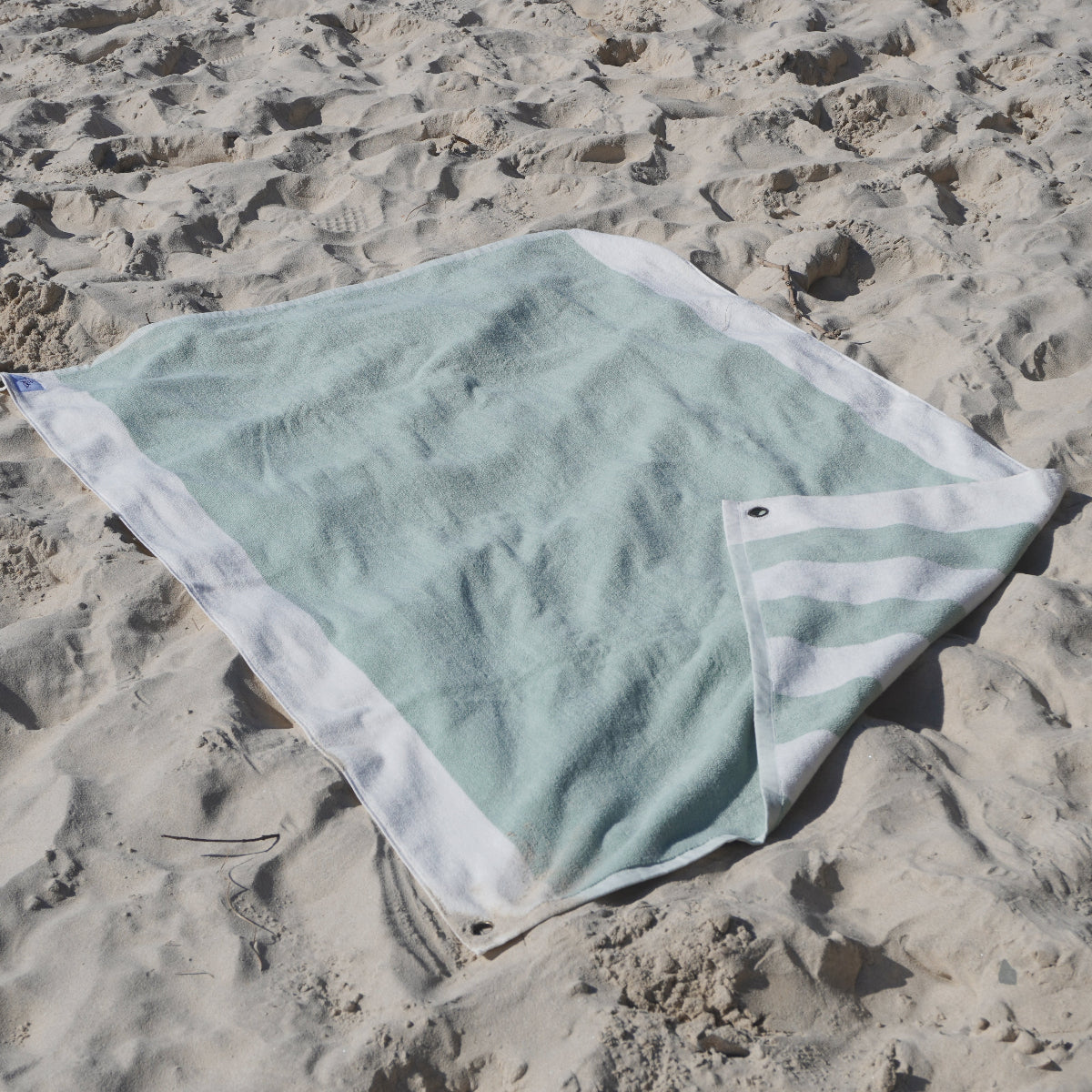 sage stripe and sage block reversible duo